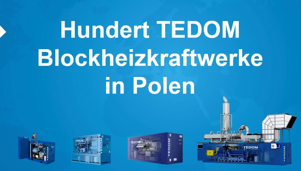 Hundert TEDOM-Blockheizkraftwerke in Polen